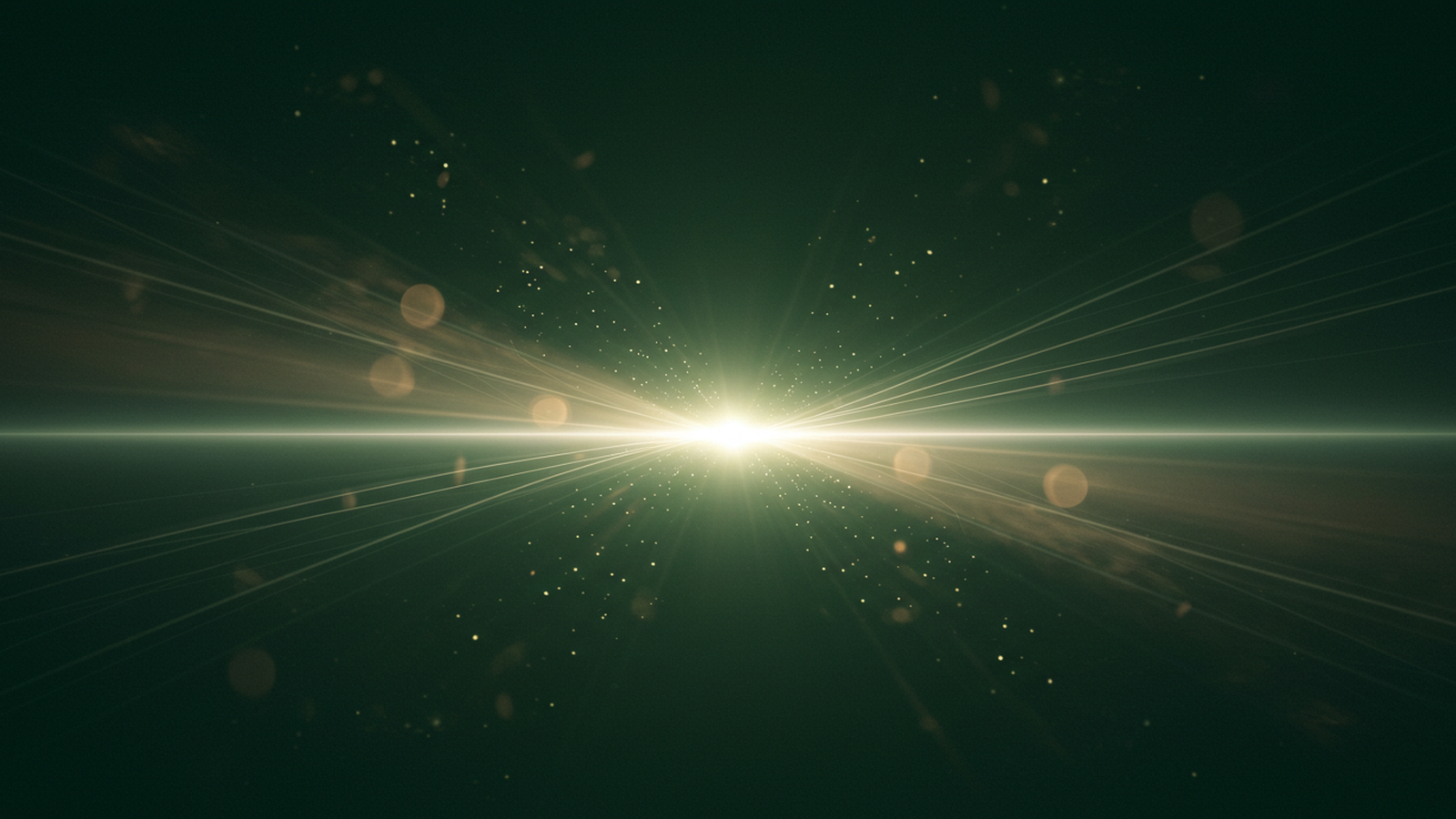 Abstract illustration of data points gathering toward a focused beam